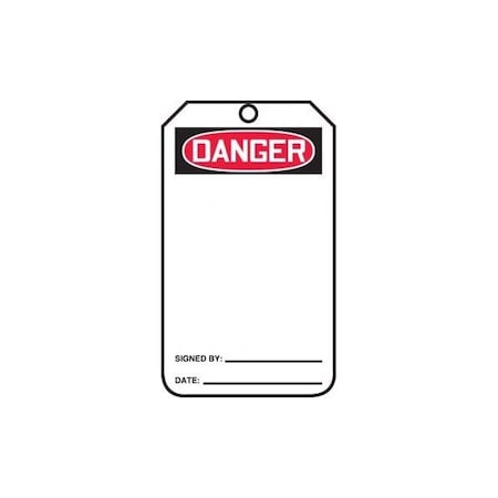 Accuform Safety Tags, DANGER BLANK, 5.75in x 3.25in, Self-Laminating PF-Cardstock, 25PK MDT161LCP